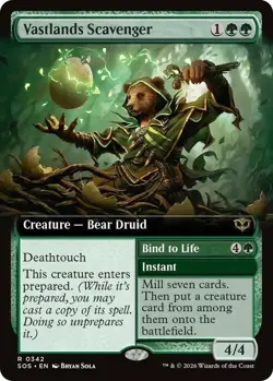 1 x Vastlands Scavenger - Foil - Extended Art - Secrets of Strixhaven - NM-Mint - Image 1