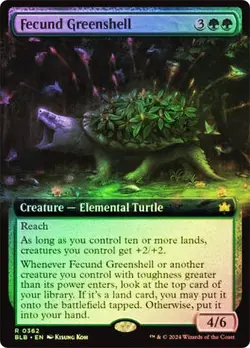 MTG FECUND GREENSHELL Extended Art FOIL Bloomburrow NM - Image 1