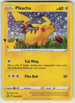 Pikachu SWSH039 Holo Promo Sword & Shield Promo Pokemon Near Mint - Image 1