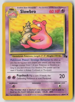 Slowbro 43/62 Uncommon Fossil Heavily Played - Image 1