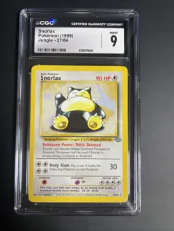 CGC 9 MINT Snorlax 1999 Jungle 27/64 Pokemon Card - Image 1