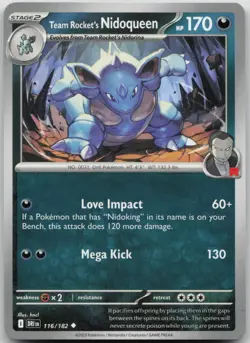 Team Rocket's Nidoqueen 116/182 Uncommon Destined Rivals Pokemon Near Mint - Image 1