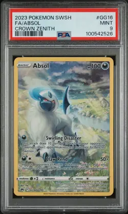 2023 Pokemon SWSH Crown Zenith Absol GG16 PSA 9 Mint - Image 1