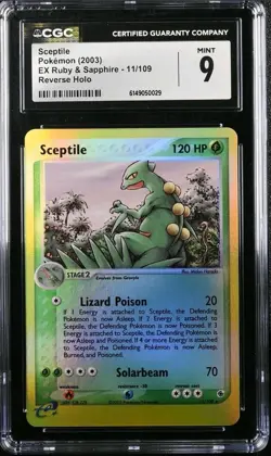 Pokemon Sceptile 11/109 EX Ruby & Sapphire Reverse Holo Rare CGC 9 MINT - Image 1