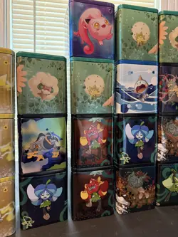 Pokemon TCG Collectible Stacking Tins Empty Lot of 24 Tins Only - Image 2