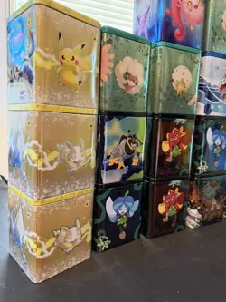 Pokemon TCG Collectible Stacking Tins Empty Lot of 24 Tins Only - Image 3