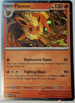 ✨ Heavily Bleeded Flareon 167 Cosmos Holo Rare Pokemon TCG Black Star Promo ✨ - Image 3