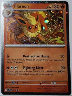 ✨ Heavily Bleeded Flareon 167 Cosmos Holo Rare Pokemon TCG Black Star Promo ✨ - Image 4
