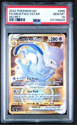 Pokemon Mewtwo VSTAR Pokemon Go Secret Rare #086 PSA 10 Gem Mint - Image 1