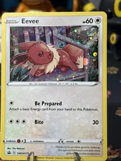 Pokemon TCG Sword & Shield Eevee SWSH175 Blk Star Promo Cosmos Holo DoubleSwirls - Image 2