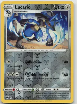 Pokemon Lucario 120/185 R Vivid Voltage Reverse Holo MP - Image 1