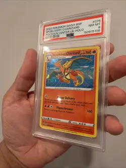 Pokemon 2022 Special Delivery Charizard SWSH075 Holo Galaxy Swirl PSA 8 - Image 2