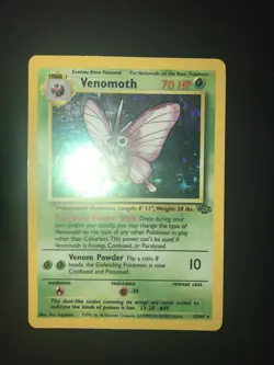 1999 Pokemon Jungle Unlimited Venomoth Holo 13/64 MP - Image 1