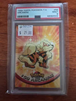 1999 Topps Pokemon TV Arcanine #59 PSA 9 MT G001254 - Image 1