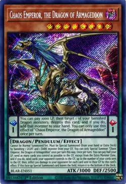 Heavily Played, English Yu Gi Oh Chaos Emperor, the Dragon of Armageddon - BLAR- - Image 1