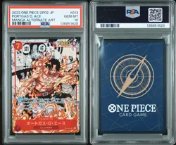 MANGA ALT ART PORTGAS D. ACE One Piece OP02 Paramount War Japanese #013 PSA 10 - Image 3