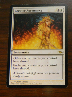 MTG Shadowmoor White Rare Greater Auramancy Near Mint Cond - Image 1