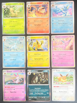 Pokemon Eeveelution HOLO COMPLETE 9 Card Set Lot PRISMATIC EVOLUTIONS Near Mint - Image 1