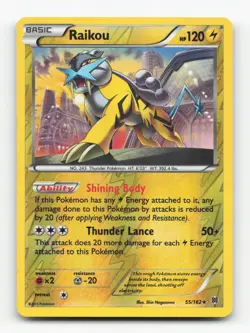 Pokemon TCG - Raikou 55/162 Lightly Played Holo Rare BREAKthrough Reverse Holo - Image 1