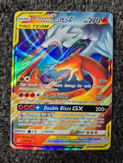 Reshiram & Charizard gx #20/214 Unbroken Bunds NM/Near Mint Pokemon 2019 - Image 1