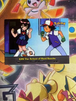 Pokemon Topps 2000 TV: Ep #9 School of Hard Knocks Non Holo Blue Label NM - Image 1