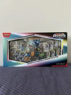 Pokemon Prismatic Evolutions Lucario ex & Tyranitar ex Premium Collection - Image 1