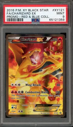 Pokemon Charizard EX Red & Blue Coll. Black Star Full Art Promo XY121 PSA 9 Mint - Image 1
