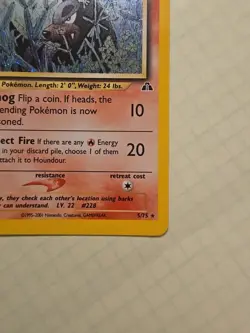 Pokemon TCG Houndour 5/75 Neo Discovery Holo 2001 NM - Image 5