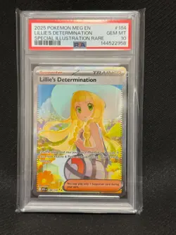 2025 Pokemon Mega Evolution Base #184 SIR Lillie's Determination PSA 10 Gem Mint - Image 1