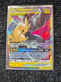 Pokemon TCG Tag Team Sun and Moon Pikachu & Zekrom GX Holo French - Image 4