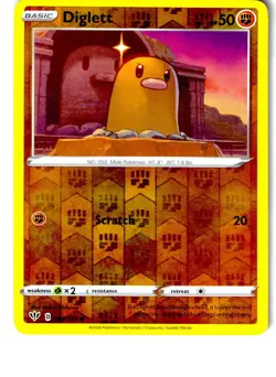 Diglett 084/189 Common Darkness Ablaze Pokemon Reverse Holo Lightly Played - Image 1