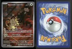 Team Rocket's Meowth 203/182 Illustration Rare Destined Rivals Pokemon NM/M - Image 3