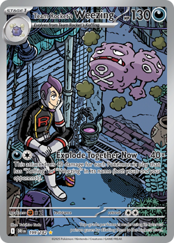 Team Rocket's Weezing 199/182 Illustration Rare Destined Rivals Pokemon NM/M - Image 4