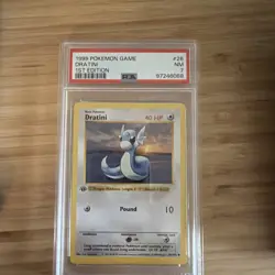 1999 Pokemon Game Dratini 1st Edition #26 NM Grade 7 PSA - Image 2