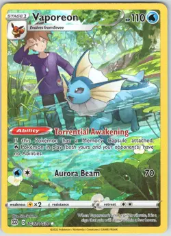 Vaporeon TG02/TG30 Holo Brilliant Stars Trainer Gallery Pokemon NM - Image 1
