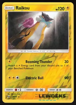 Raikou - 32/73 - Reverse Holo Holo Rare - Shining Legends - Pokemon Card - Image 1