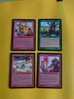 Flaring Pain, Book Burning,Swirling Standstorm, Dilligent farmhand MTG 4 Card. - Image 1