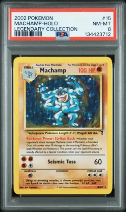 2002 Pokemon Legendary Collection #15 Machamp-Holo Legendary Collection PSA 8 - Image 1