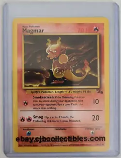Pokemon MAGMAR 39/62 Fossil - Light Play 🍒 - Image 1