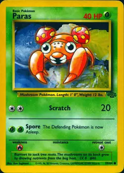 PARAS 59/64 COMMON JUNGLE POKEMON LP - Image 1