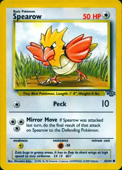 SPEAROW 62/64 COMMON JUNGLE POKEMON UNLIMITED LP - Image 1