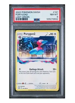 2022 POKEMON SWORD & SHIELD LOST ORIGIN #141 PORYGON2 LOST ORIGIN PSA 8 - Image 1