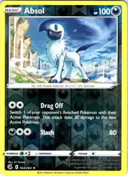 Absol 164/264 Rare Fusion Strike Pokemon Reverse Holo Near Mint - Image 1