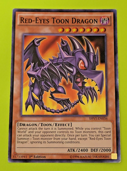 Yu-Gi-Oh Red-Eyes Toon Dragon 1st Edition Super Rare SHVI-EN036 VLp - Image 1