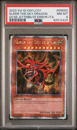 PSA 8 - Yu-Gi-Oh- LCO1-EN002 - SLIFER THE SKY DRAGON (25th QCSR Holo) ITA Error - Image 1