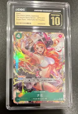 CGC 10 Nami OP14-031 Super Rare Alt Art Parallel One Piece Card Game - Image 1
