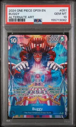One Piece - Buggy Alt Art OP09-051 Emperors in the New World PSA 10 Gem Mint EN - Image 2