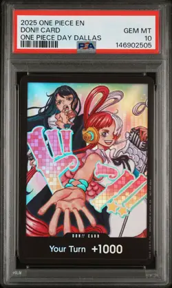 PSA 10 2025 ONE PIECE PROMOS DON!! CARD ONE PIECE DAY DALLAS - Image 1