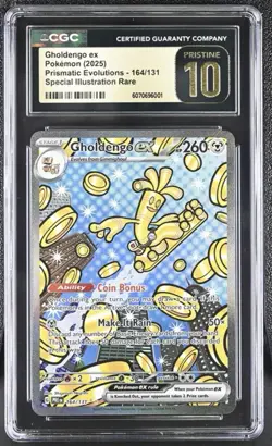 Pokemon Gholdengo EX TCG Prismatic Evolutions Card 164/131 CGC Pristine 10 POP 9 - Image 1