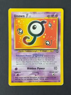 Unown J #38 Black Star Promo - WOTC Vintage 2001 - Rare Pokemon Card - LP - Image 1